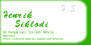 henrik siklodi business card
